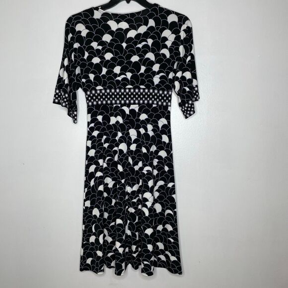 Donna Morgan Black & White Geometric Print Dress Size 8 Women's - Picture 6 of 8